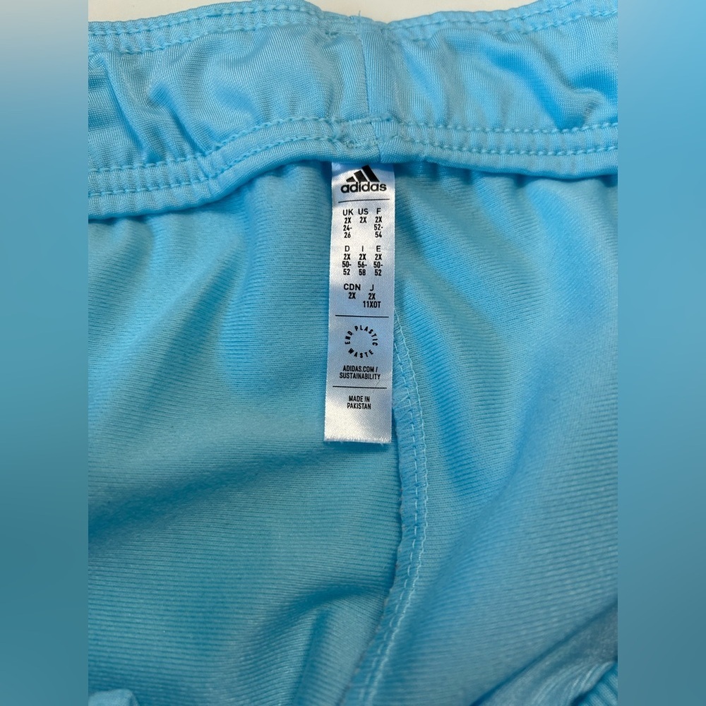 NWOT ADIDAS TRACK PANTS. CAROLINA BLUE/WHITE STRIPES Sz. 2X - Picture 7 of 9